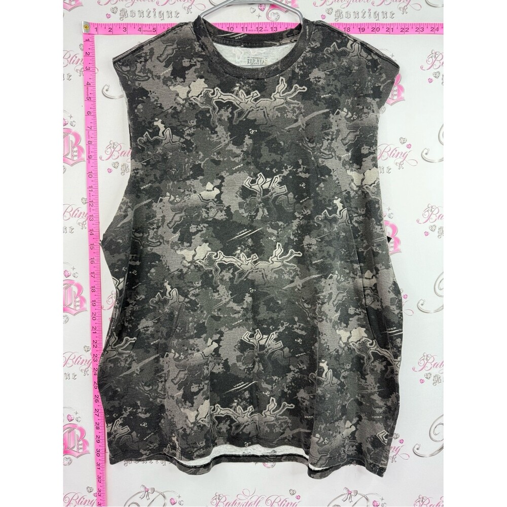RedHead tank top muscle shirt grey white  & Black Camo Muscle Tee